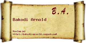 Bakodi Arnold névjegykártya