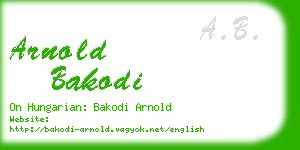 arnold bakodi business card